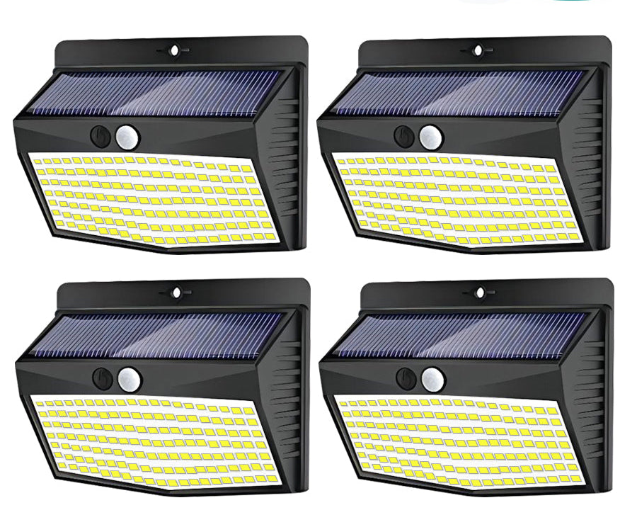 138 LED Motion Sensor Solar Lights Outdoor Waterproof 4pcs