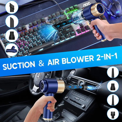 Cordless Car Vacuum & Air Blower - 2-in-1 Powerful Cleaner