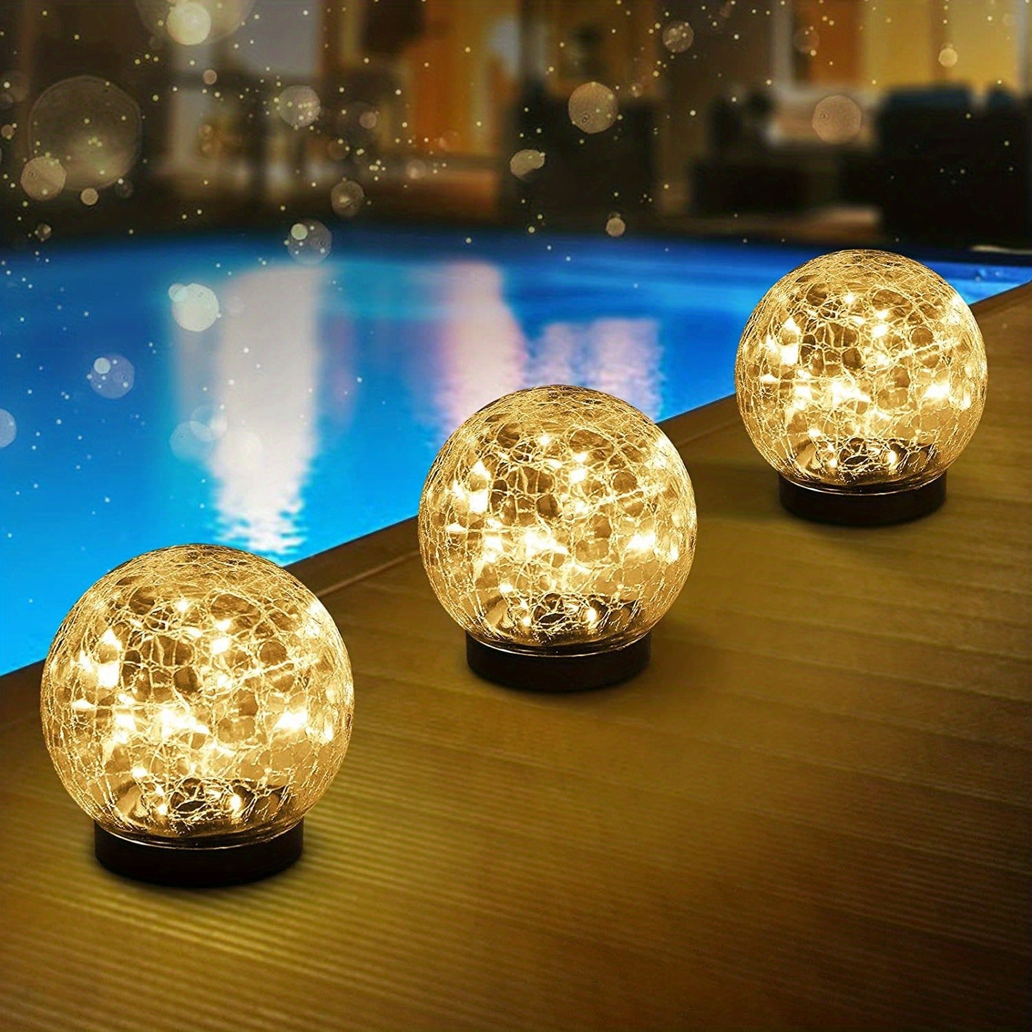 Garden Solar Lights: Cracked Glass LED for Outdoor Decor