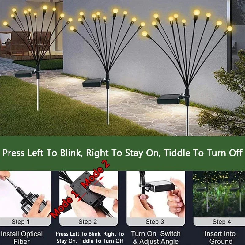Solar Firefly Lights -10 LED Vibrant Outdoor Garden Decor