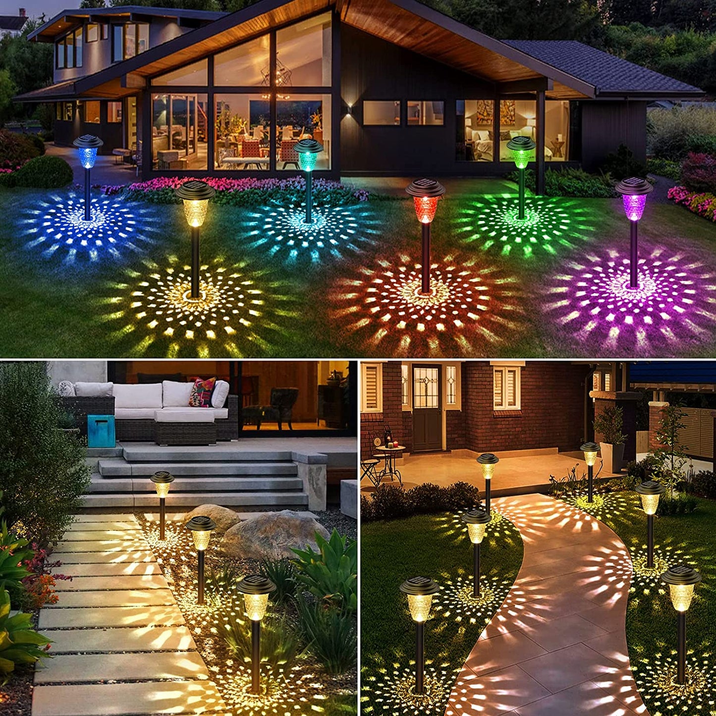 Outdoor Solar Yard Lamps - Color Changing LED, IP67 Rated