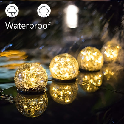Garden Solar Lights: Cracked Glass LED for Outdoor Decor